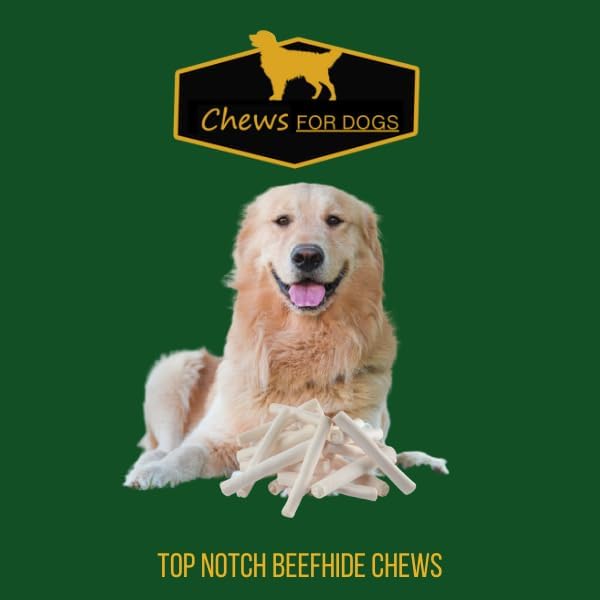 Chews for Dogs Premium Rawhide Twist Sticks 9-10 Inches Dog Treat. Extra Thick, Single Sheet. (20 Pack)