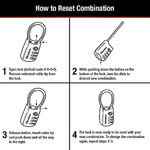 Master Lock TSA Approved Combination Luggage Lock, A | Travel Essentia - Image 6