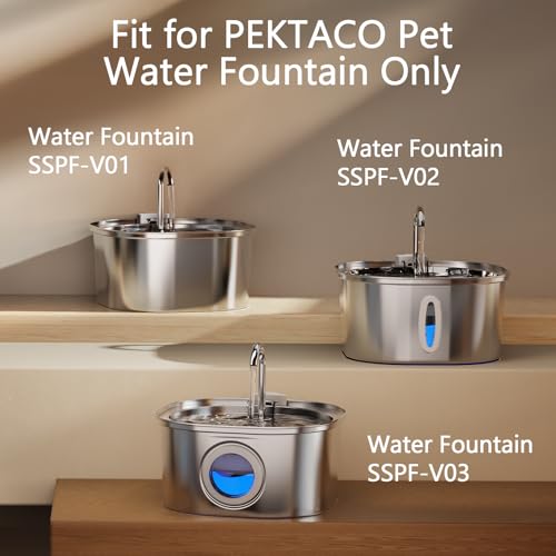 PEKTACO Cat Water Fountain Replacement Filters for 3.2L/108oz, 9 Pack - Image 7
