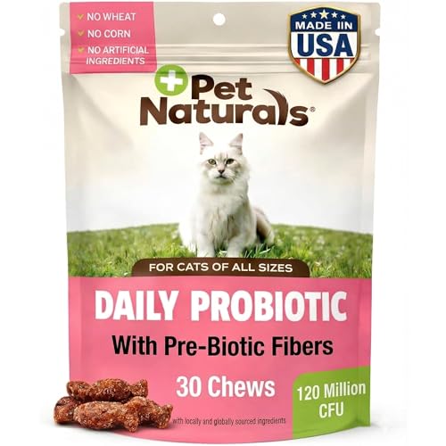 Pet Naturals Probiotic for Cats – 30 Soft Chews, Daily Cat Digestive Support & Gut Health Supplement, Cat Probiotic Treats with N-Acetyl, Glucosamine & Enzymes for Immune & Stool Balance, All Breeds