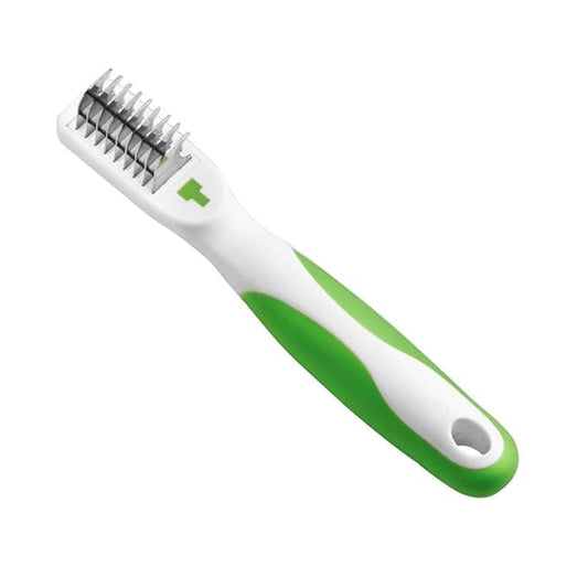 Andis 66055 Dematting 9-Blade Tool - Reduces Shedding, Safe on Wet or Dry Hair - Removes Dead Hair & Eliminates Tangles - Anti-slip, Easy-Grip Handle & Suitable for Various Pets – Green