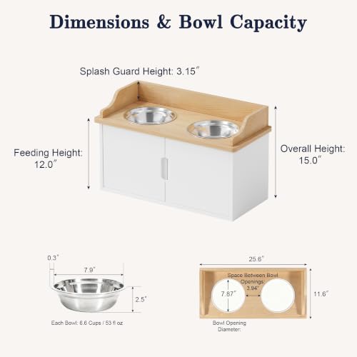 Elevated Dog Bowls with Storage, Dog Food Storage and Feeder - Image 3