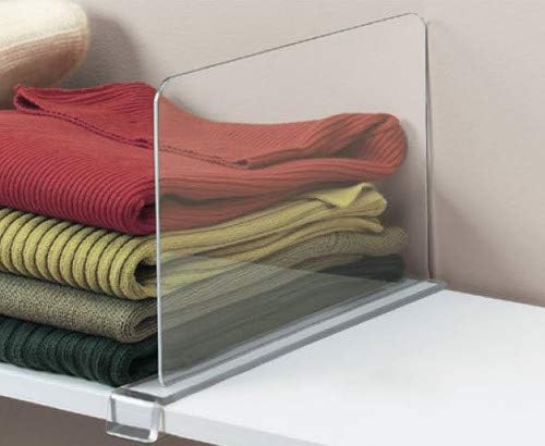CY craft Shelf Dividers for Closets, Clear Acrylic Shelf Divider for Wood Shelves and Clothes Organizer/Purses Separators Perfect for Kitchen Cabinets and Bedroom Organizer,2 Pieces