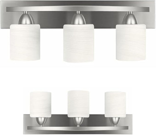 The Door Bull - Hollywood Style Modern Bathroom Vanity Light Fixture - Bathroom Lighting Fixtures Over Mirror - Bath Vanity Light Bar - Contemporary Interior Lights with Frosted Glass Shade