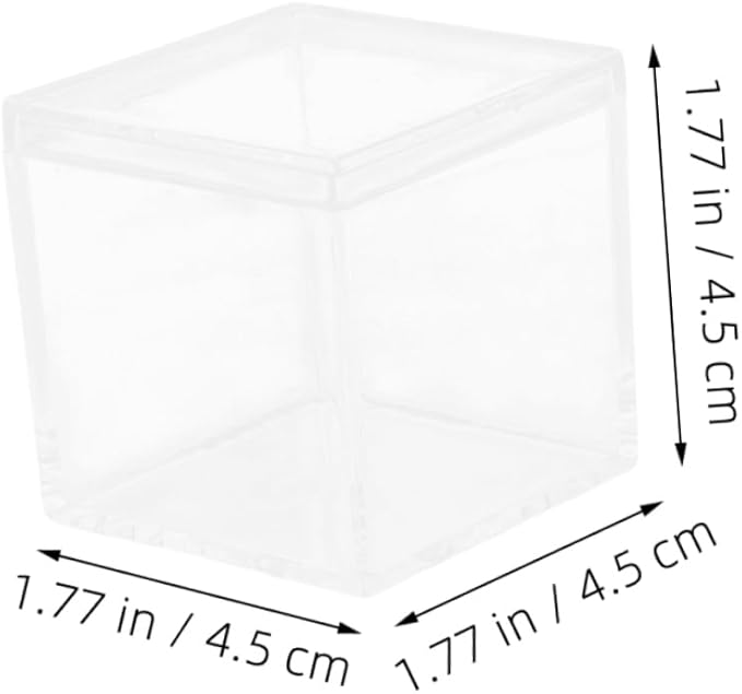12pcs Acrylic Square Candy Box Set 4.5cm Lidded Storage Containers for Party Favors Chocolate and Desserts Stackable Organizer for Home and Events
