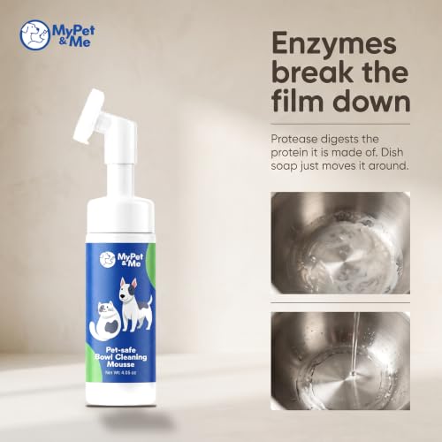 Dog Bowl Cleaner Mousse, Built-in Scrub Brush, Enzyme Foam - Image 4