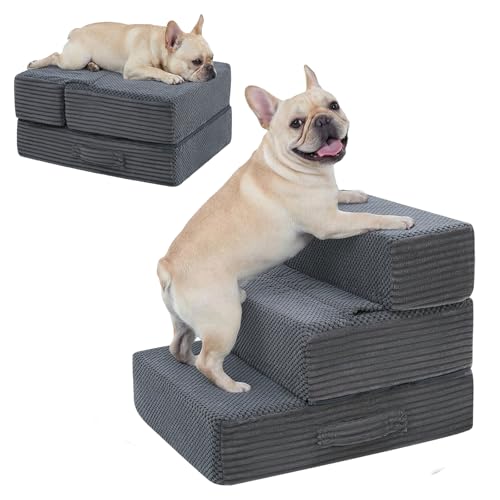 Dog Stairs for Small Dogs, 13.5" H Foldable Dog Steps | Pet Essentials - Image 2