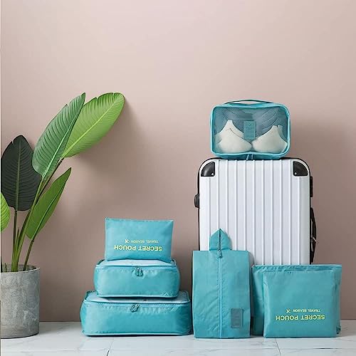 Packing Cubes for Suitcases - 7 Pieces, Light Packing Cubes for Travel, Suitcase Organizer Bags Set, Luggage Organizers for Suitcase, Water-Resistant Travel Essentials, Nile Blue - Image 3