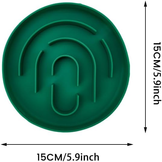 Slow Feeder Dog Bowl, Non-Slip Silicone Pet Bowl, Food Puzzle Mat, Prevents Bloat and Choking, Improves Digestion (Dark Green)