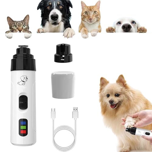 2026 New Upgraded Silent Nail Grinder,Electric Dog Nail Trimmers,Ultra-Quiet Operation,Pain-Free Nail Trimmer,USB Rechargeable Silent Dog with LED Light, & 2 Speeds for All Breeds (1PCS,Normal)