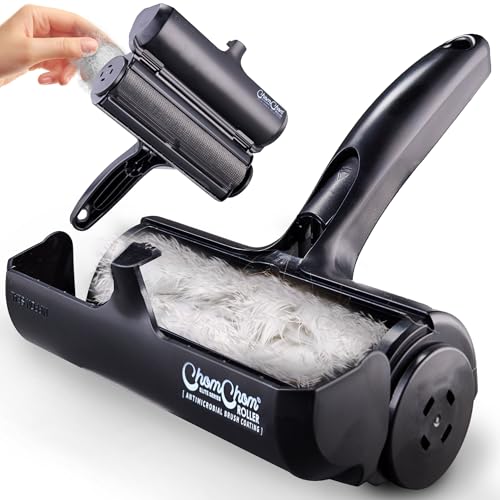 ChomChom Roller Pet Hair Remover – Original Size Reusable Lint Roller for Cat & Dog Hair on Furniture, Couch, Carpet, Car, Rugs & Bedding – Portable, Eco-Friendly (Black) - Image 2
