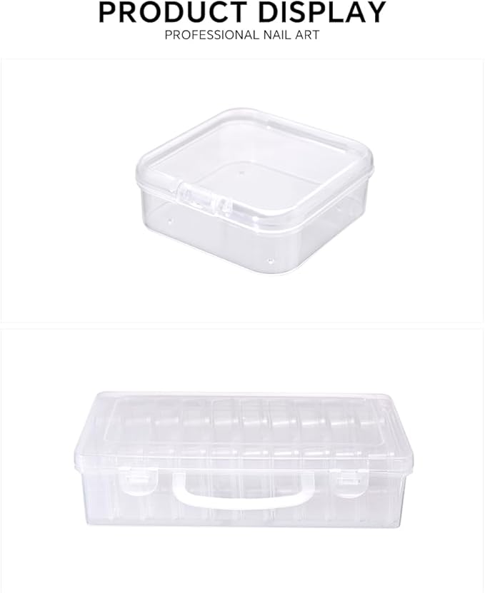 Bead Storage Box Clear Plastic Organizer Containers with Hinged Lids for Bracelet Making Nail Art Seed Beads Stack Craft Case Travel-Friendly Design (20pcs)