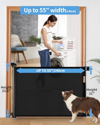 Retractable Baby Gate for Doorways and Stairs, Mesh Safety - Image 3