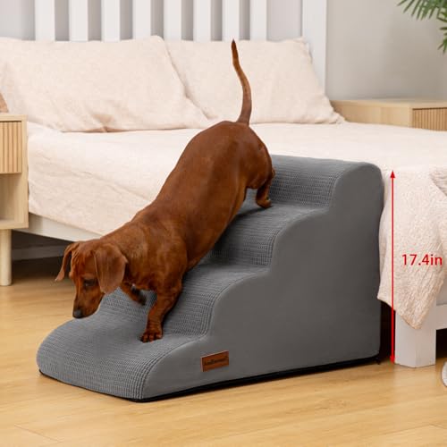 Dog Steps for Bed or Couch,4-Step Pet Stairs Ramp for Small Dogs - Image 6