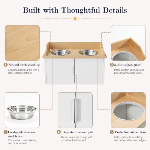 Elevated Dog Bowls with Storage, Dog Food Storage and Feeder - Image 5