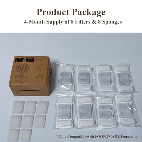 Cat Water Fountain Filters, 8 Pack Replacement Filters & 8 - Image 3