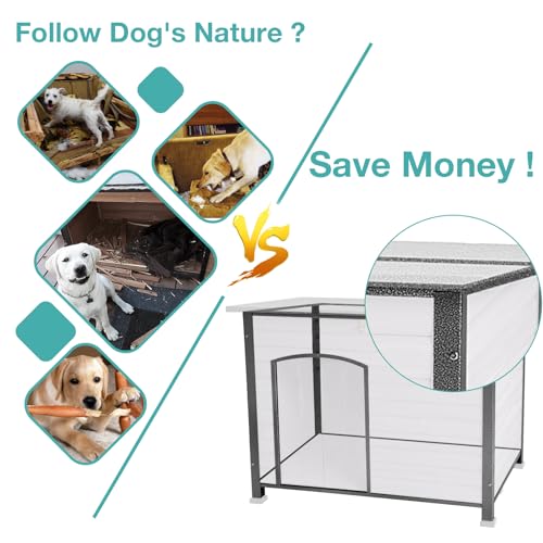 Indoor Outdoor Dog House,Anti-Chewing Iron Frame Dog Kennel - Image 6