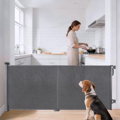 Retractable Dog Gate, 70.8" Wide × 34" Tall Mesh Pet Gate - Image 2