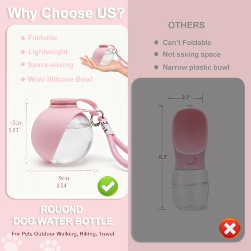 Dog Water Bottle Portable, 2in1 Round Dog Water Bowl | Travel Essentia - Image 4