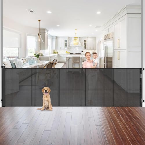 Reinforced 42" Tall Pet Gate 96" Wide Retractable Baby - Image 2