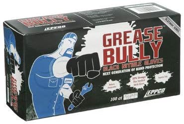 Grease Bully Nitrile Gloves - 6MIL - Powder & Latex Free - 300 Count - 3 Boxes (Black, Extra Large)