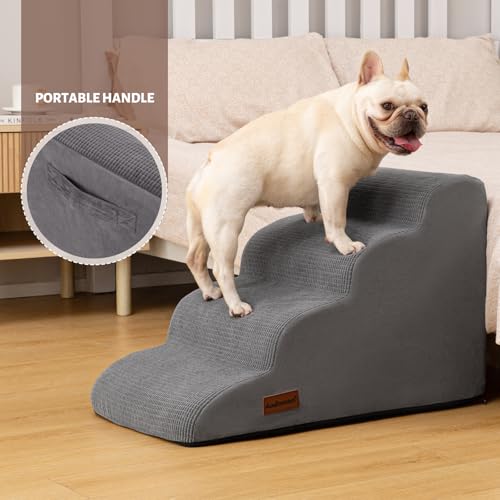 Dog Steps for Bed or Couch,4-Step Pet Stairs Ramp for Small Dogs - Image 5
