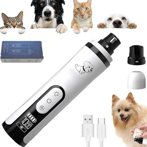 2026 New Upgraded Silent Nail Grinder,Electric Dog Nail Trimmers,Ultra-Quiet Operation,Pain-Free Nail Trimmer,USB Rechargeable Silent Dog with LED Light, & 2 Speeds for All Breeds (1PCS,Upgraded)