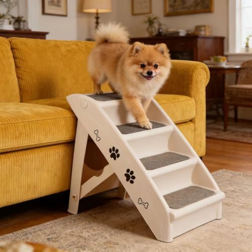 ZENY Dog Stairs for Bed 20" H, 4-Step Dog Steps for High Bed - Image 6