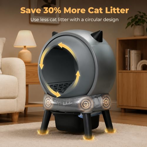 Waste Bags for Self-Cleaning Cat Litter Box, Replacement Waste Bags for Cat Litter Box Liners, Heavy-Duty Dual Drawstring, Leakproof Trash Bags for Litter Box Drawers, 6 Rolls (120 Bags)
