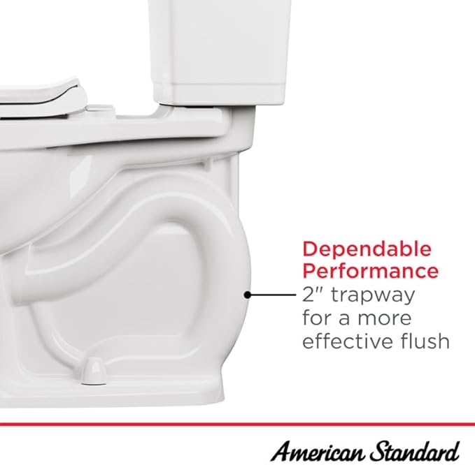 American Standard 2887218.020 H2Option Two-Piece Toilet Less Seat, Elongated Front, Standard Height, Dual Flush, White, 1.28 GPF