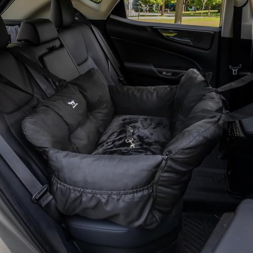JACKO & CO - Premium Medium Dog Car Seat for Dogs 25-40lbs (Black Medium)
