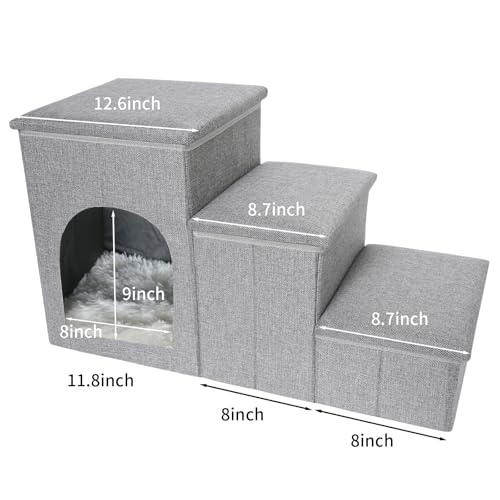Dog Stairs for Small Dogs,17 Inch Height Foldable Pet | Pet Essentials - Image 3