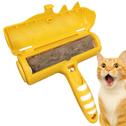 Pet Hair Remover Roller - Lint Roller for pet Hair - Self Cleaning Dog & Cat Hair Remover - Remove Dog, Cat Hair from Furniture, Carpets, Bedding, Clothing and More. Orange - Image 2