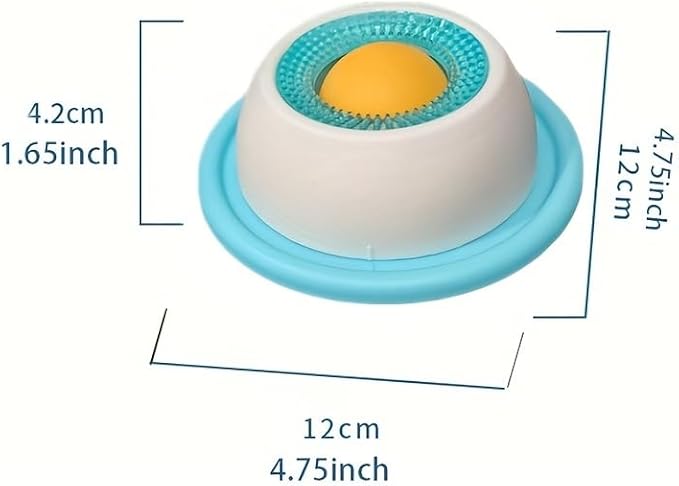 Lick Bowl for Dogs & Cats - Anxiety Relief Slow Feeder with Non-Slip Base,Slow Down Eating Speed and Add More Fun for Your Dog and Cats,Entertained Ball-in (Blue)