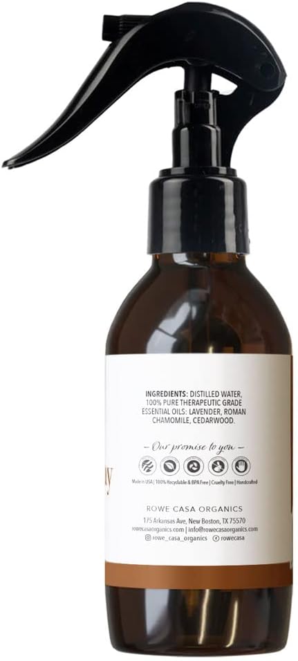 Rowe Casa Organics Doggy Calming Spray – Natural Dog Calming Aromatherapy Spray Made with Lavender Essential Oils to Help Reduce Stress & Soothe Dog Unease Quickly – 118 mL