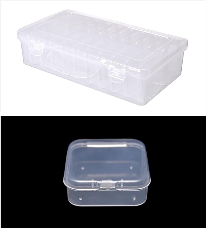 Bead Storage Box Clear Plastic Organizer Containers with Hinged Lids for Bracelet Making Nail Art Seed Beads Stack Craft Case Travel-Friendly Design (20pcs)