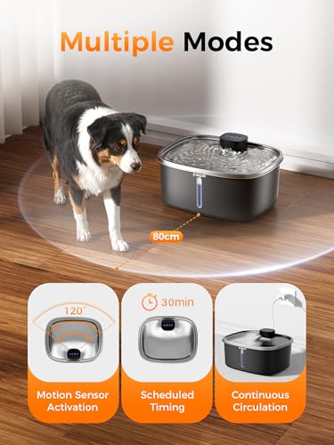 Cat Dog Water Fountain, Stainless Wireless Pet Water Bowl - Image 6