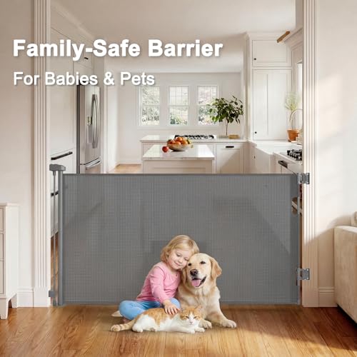 Retractable Dog Gate for Doorways, Indoor/Outdoor Safety - Image 4