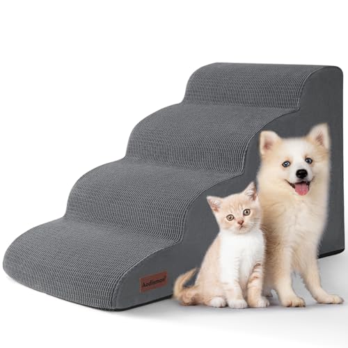 Dog Steps for Bed or Couch,4-Step Pet Stairs Ramp for Small Dogs - Image 2