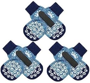 EXPAWLORER 6PCS Anti-Slip Dog Socks to Prevent Licking Paws,Dog Shoes for Hot Pavement,Best Paw Protector Traction Control on Hardwood Floor,Dog Booties for Puppy Small Medium Large Senior Dogs