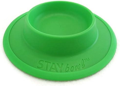 Pet Food and Water Bowl for Cats, Toy Breed Dogs, Bearded Dragons, Turtles, and Small Pets (3/4 Cup in Four Colors (Spring Green)
