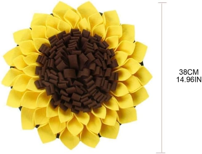 Dog Interactive Puzzle Feeders Slow Feeding Toy Sunflower Shape Improving Intelligence for Puppies Snuffle Small Puzzle Foraging Large with Fixing Handle