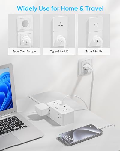 Kakyanill European Travel Plug Adapter, EU/UK/US Tra - Image 5