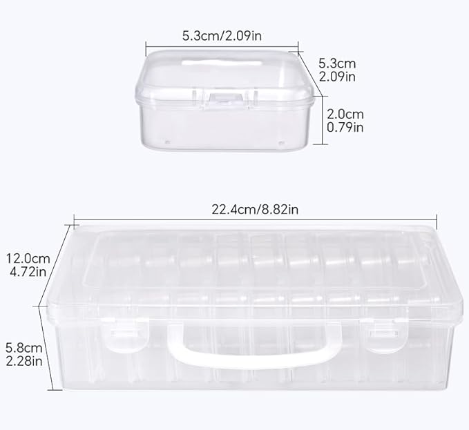 Bead Storage Box Clear Plastic Organizer Containers with Hinged Lids for Bracelet Making Nail Art Seed Beads Stack Craft Case Travel-Friendly Design (20pcs)