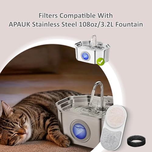 Pet Water Fountain Filters Compatible with APAUK 108oz/3.2L Cat Fountain - Image 7