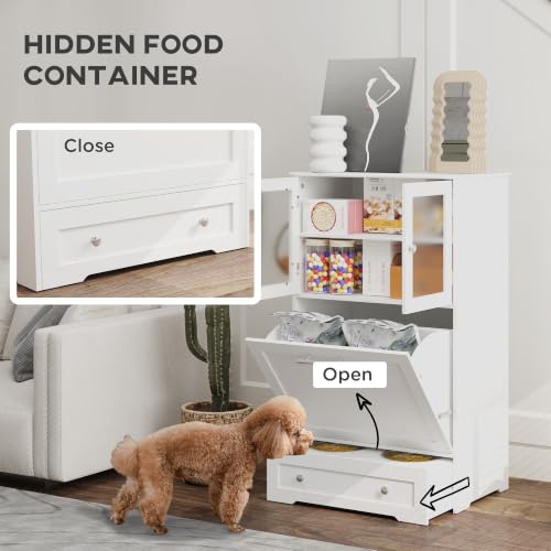 PawHut Pet Feeding Station, 2 Storage Cabinets - Image 5