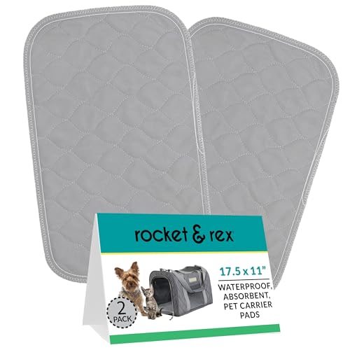 rocket & rex Washable Cat & Dog Carrier Pad, Reusable Liner Insert (2pk) - Image 2