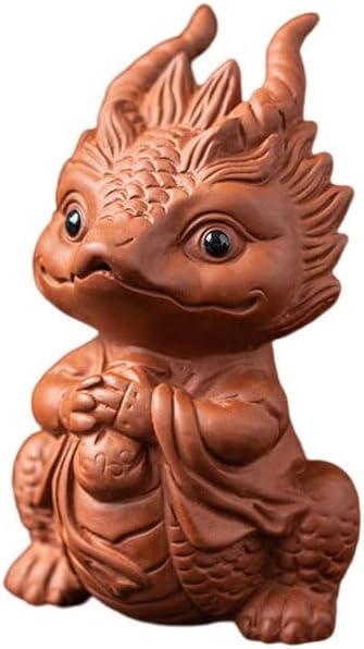Zisha Dragon Tea Pet, Handmade Purple Clay Tea Pet for Kung Fu Tea Tray, Decorate Tea Tray Accessories (L)