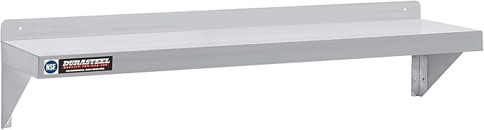 DuraSteel Stainless Steel Shelf - 48 Inch Wide x 14 Deep Commercial NSF Mounted Metal Wall Shelf Pantry Organizer Garage Storage Shelves - Rack Shelving Restaurant Kitchen Units Laundry Utility Room