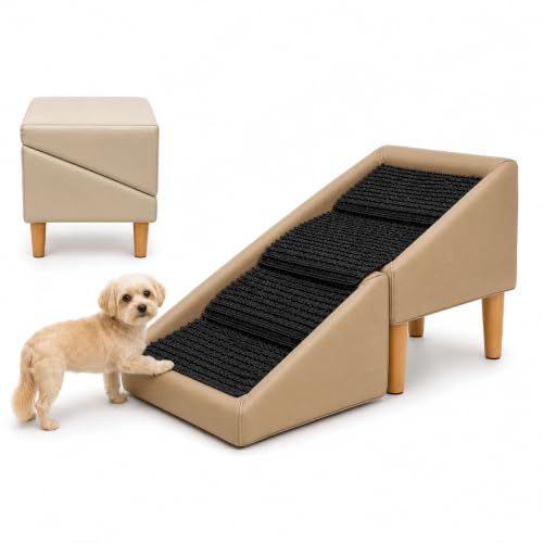 Dog Ramp Ottoman, Foldable Dog Stairs for Couch, Small Dogs - Image 2
